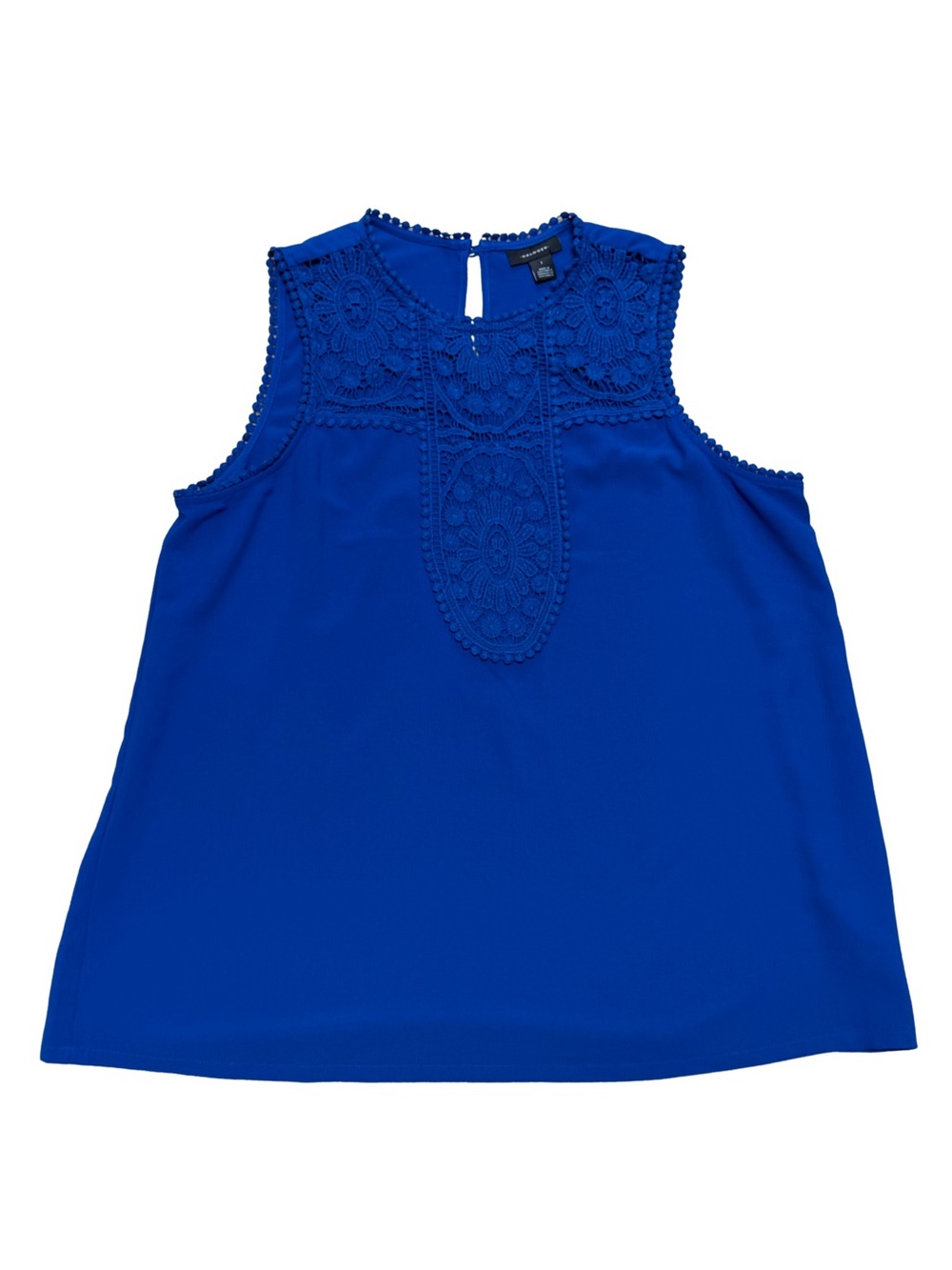 Royal Blue Crochet Detail Sleeveless Top
